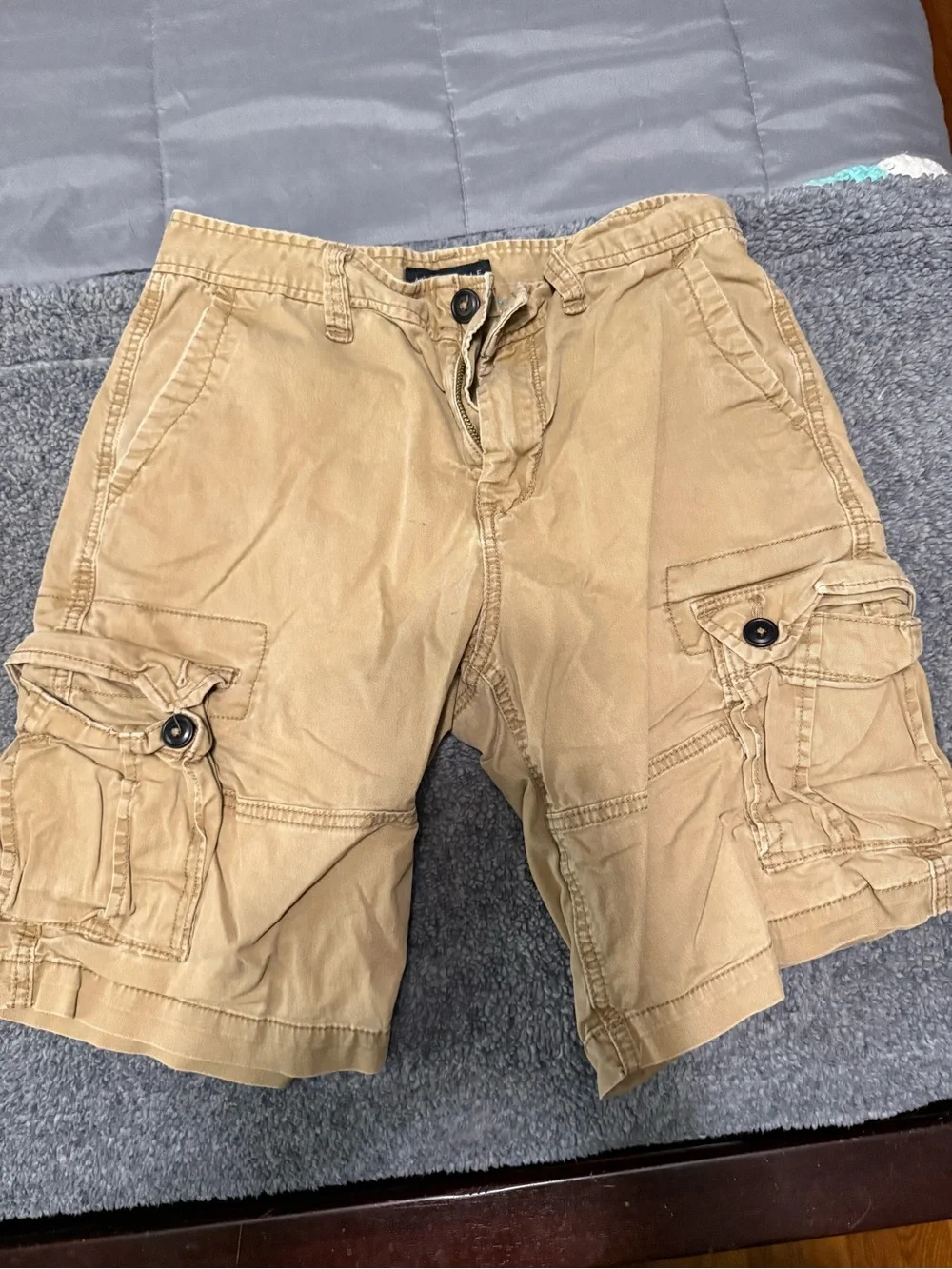 Aeropostale Tan Cargo Shorts with Buttoned Pockets